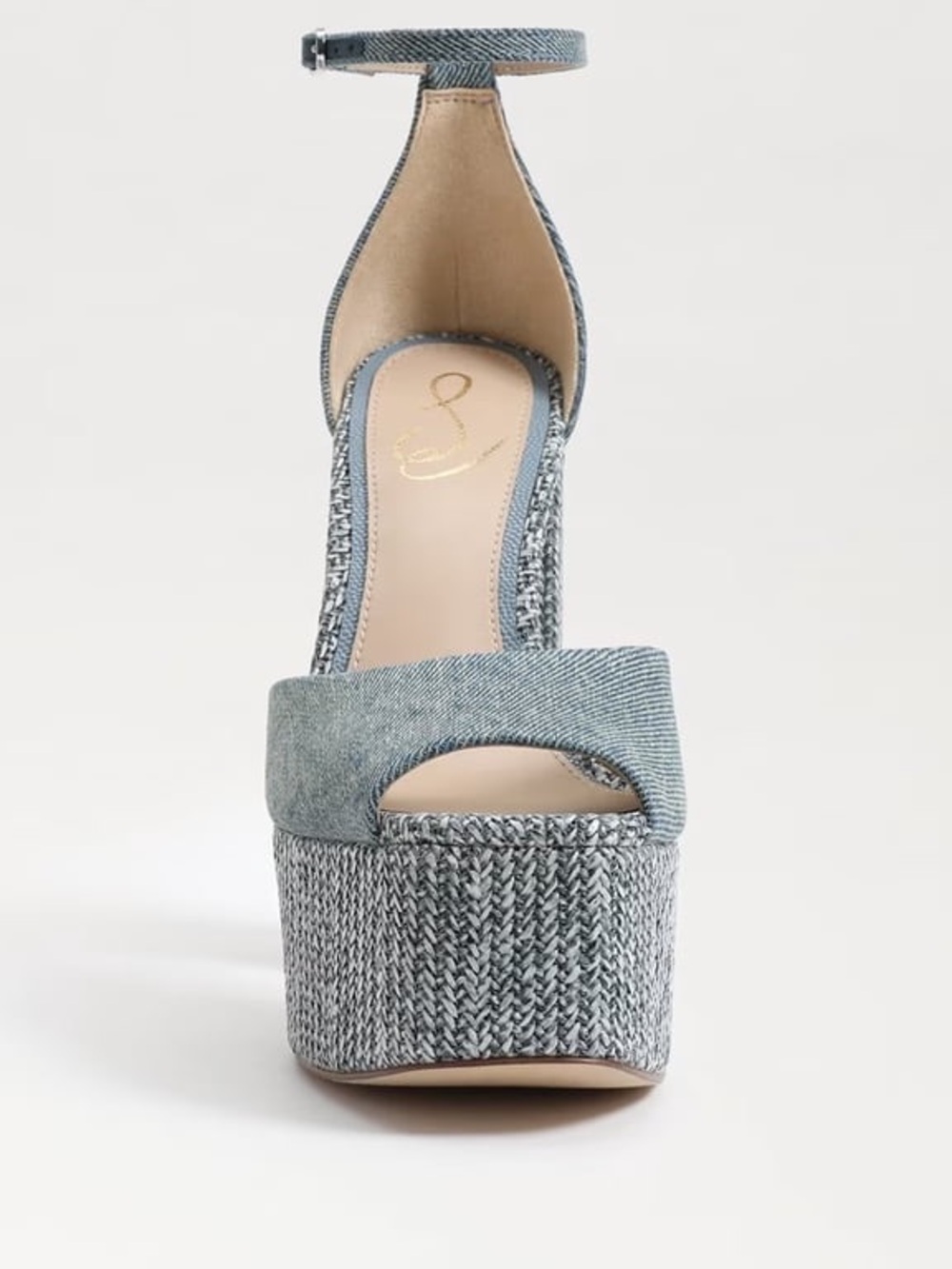 Sam Edelman Chunky Platform Ankle-Strap Sandals in Denim Blue Kori - Picture 3 of 7